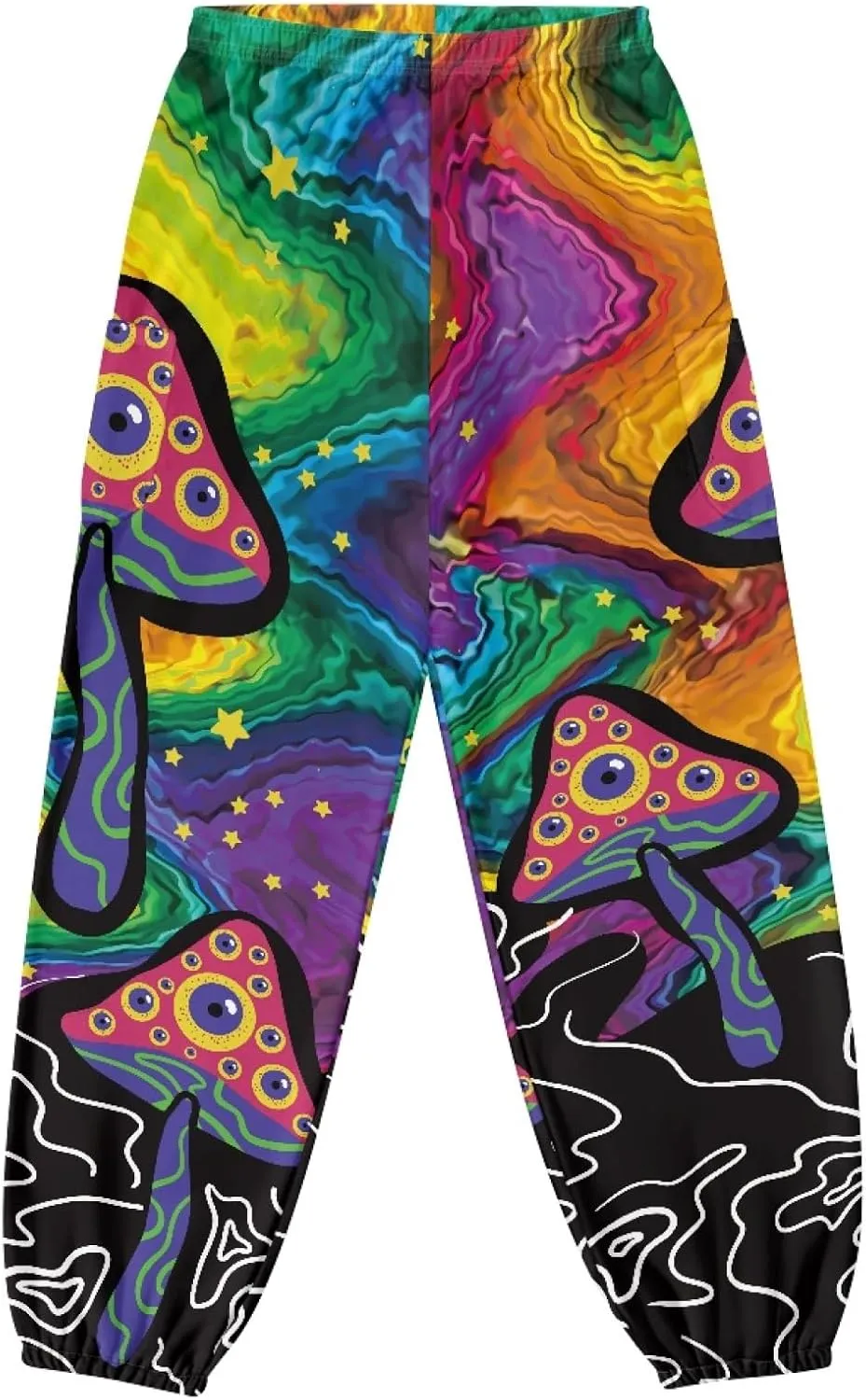 Forchrinse Red Galaxy Nebula Harem Pants for Women High Wiasted Flowy Yoga Jogger Loose Comfy Palazzo Pants Plus Size