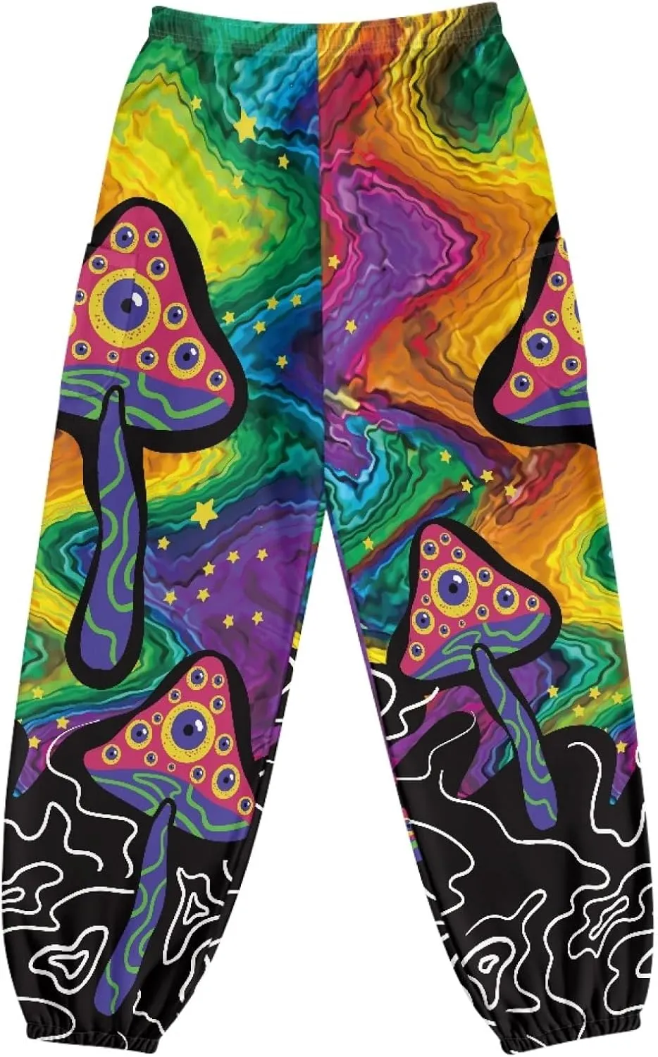 Forchrinse Red Galaxy Nebula Harem Pants for Women High Wiasted Flowy Yoga Jogger Loose Comfy Palazzo Pants Plus Size