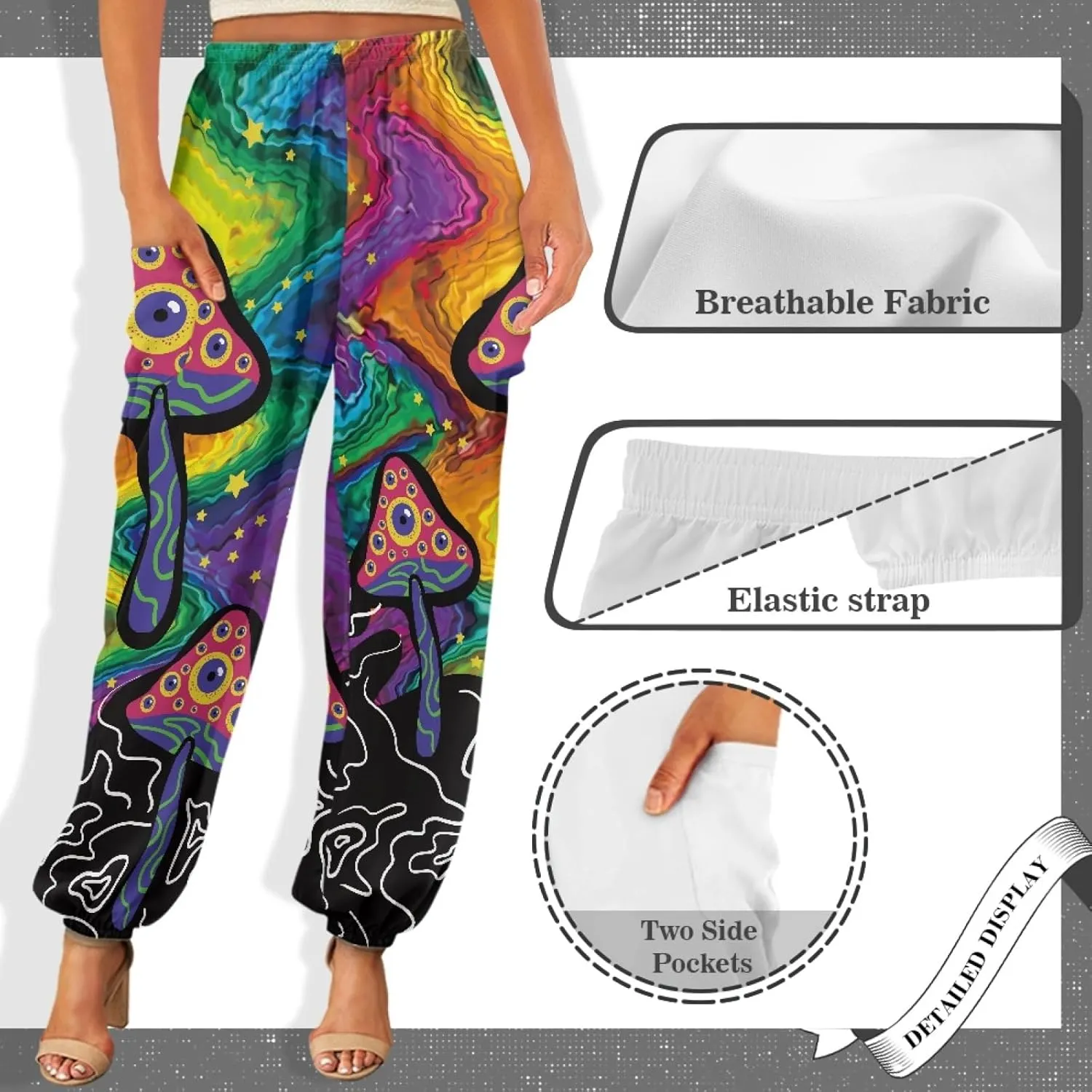 Forchrinse Red Galaxy Nebula Harem Pants for Women High Wiasted Flowy Yoga Jogger Loose Comfy Palazzo Pants Plus Size