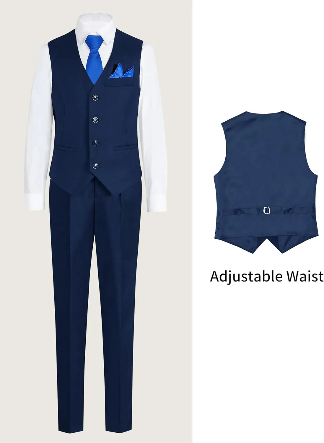 Happy Dolphin Boys Suits Formal Vest Suit Toddler Suit Set for Teen Boys Kids Wedding Ring Bearer Outfit