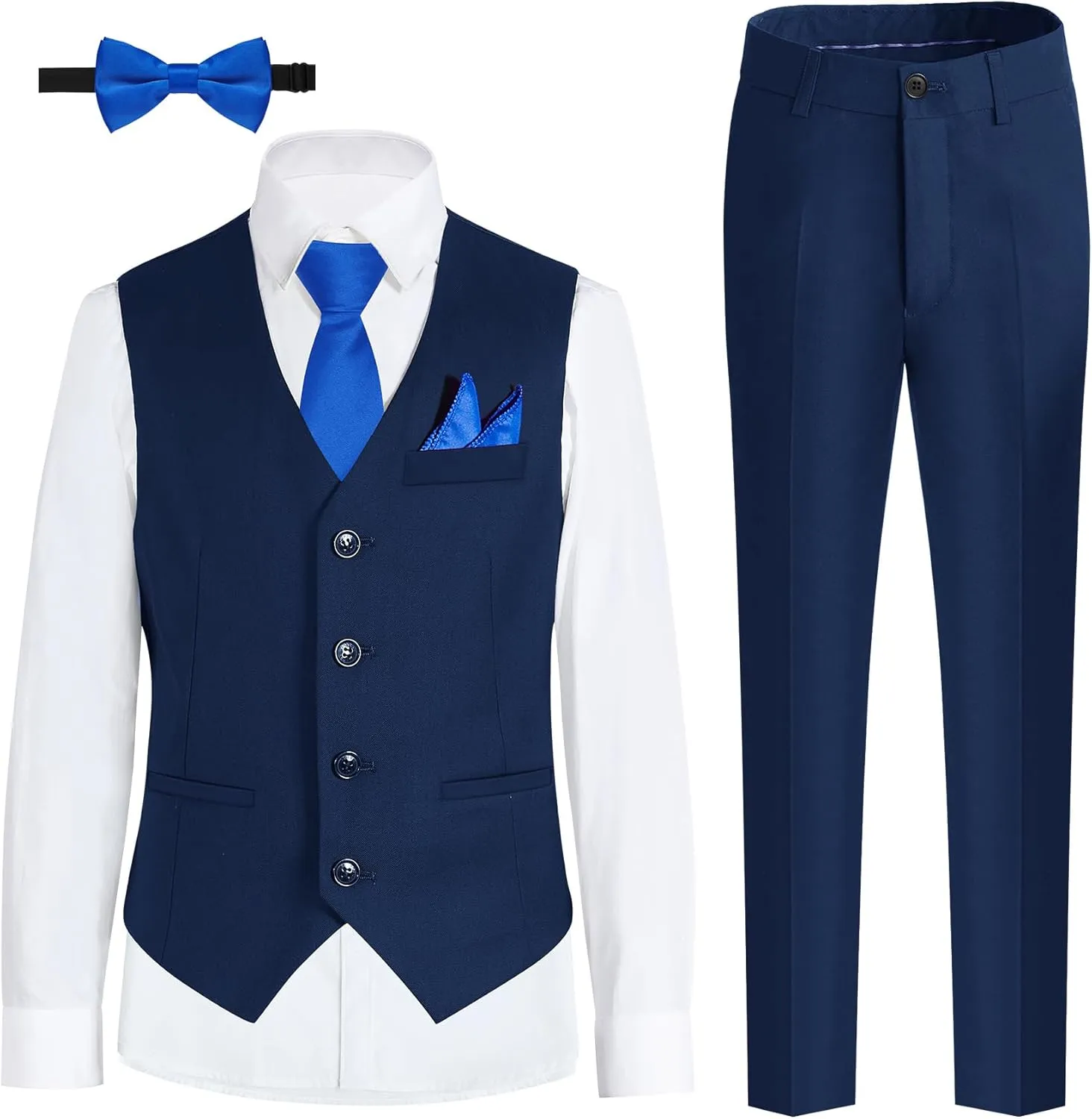 Happy Dolphin Boys Suits Formal Vest Suit Toddler Suit Set for Teen Boys Kids Wedding Ring Bearer Outfit