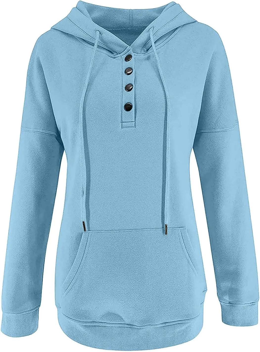 Hoodies for Women Fashion 2024 Long Sleeve Button up Pullover Sweatshirt Loose Casual Comfy Lightweight Fall Y2k Tops
