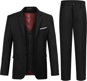 JPF Boy's Formal Suit Set Slim Fit Kids Tuxedo Suits for Wedding Teen Toddler Boy Dress Suit Outfit