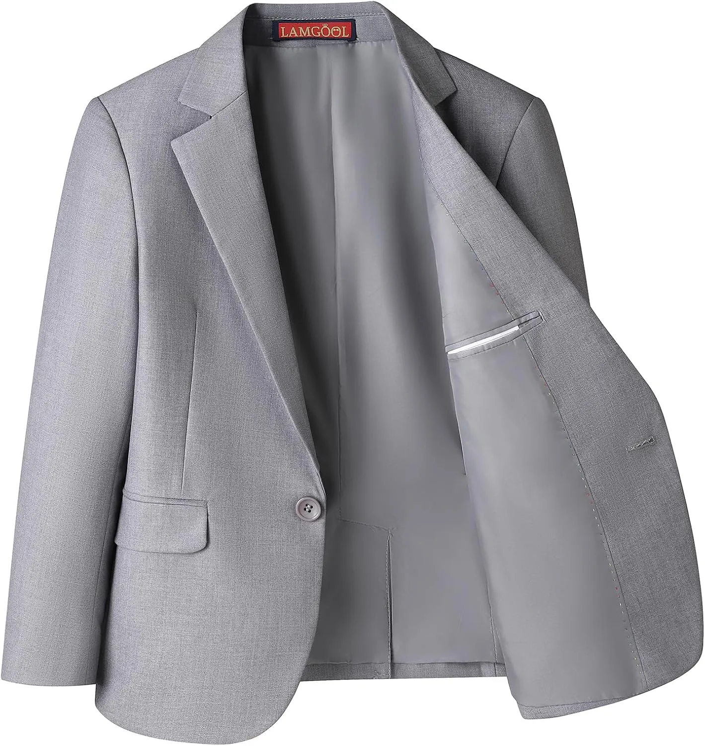 Lamgool Boys Suits 3 Piece Slim Fit One Button Tuxedo Jacket Vest and Pant for Kids Prom Wedding Formal Set Size 4-14 Years