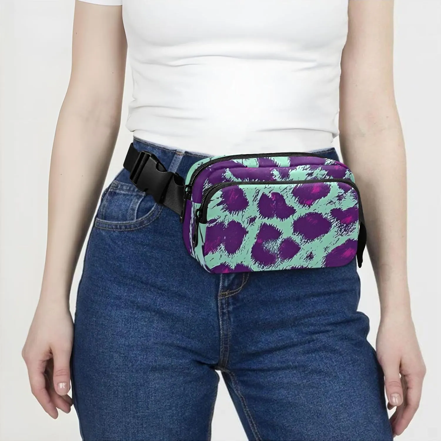 Leopard Cheetah Skin Animal Fanny Pack for Women Everywhere Belt Bag Waterproof Bright Waist Pouch for Women