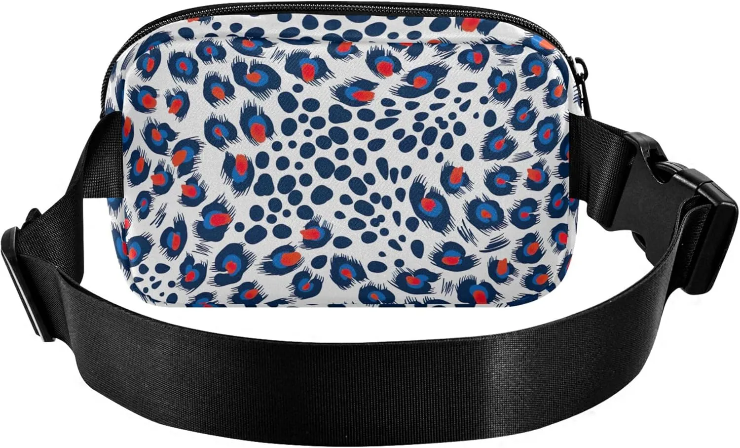 Leopard Skin Feather Women Fanny Packs Bright Anti Theft Belt Bag Waterproof Crossbody Waist Purse