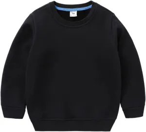 LNICAER Kids Baby Boys Girls Casual Sweatshirt Solid Color Crewneck Fleece Long Sleeve Pullover Tops T-Shirt