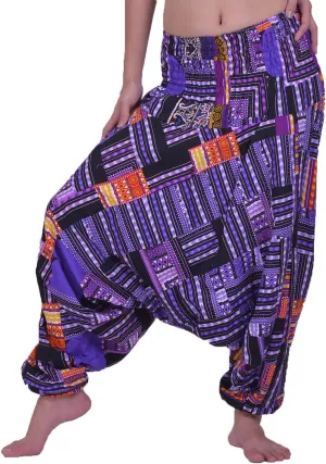 LOFBAZ Harem Yoga Pants for Women Patchwork Boho Hippie Bohemian Aladdin Unisex