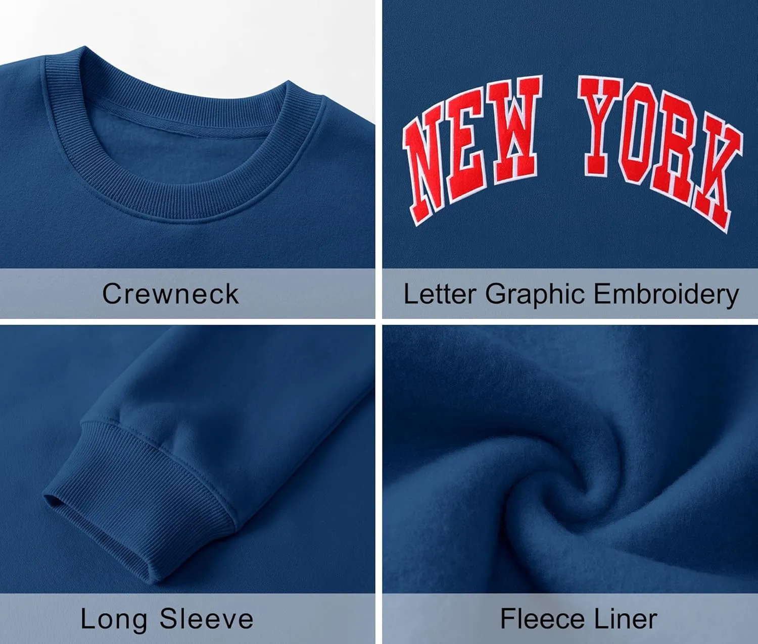 LOMON Oversized Sweatshirt for Women Crewneck Long Sleeve Casual Fleece Tops Graphic Hoodies Pullover Sweater