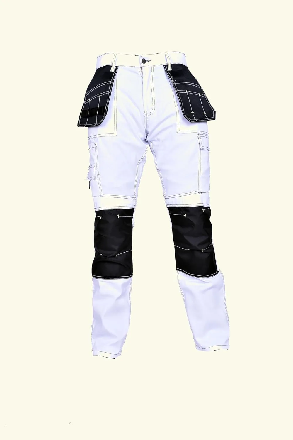 Men's Construction Pants with Cordura Knees Reinforced Carpenter Work Pants Tactical Workwear Cargo Safety Trousers