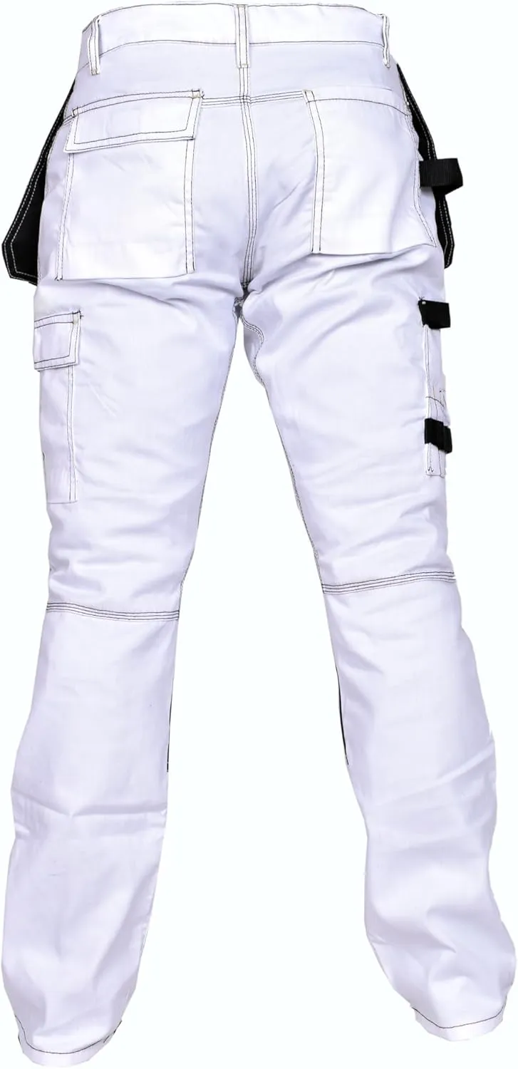 Men's Construction Pants with Cordura Knees Reinforced Carpenter Work Pants Tactical Workwear Cargo Safety Trousers