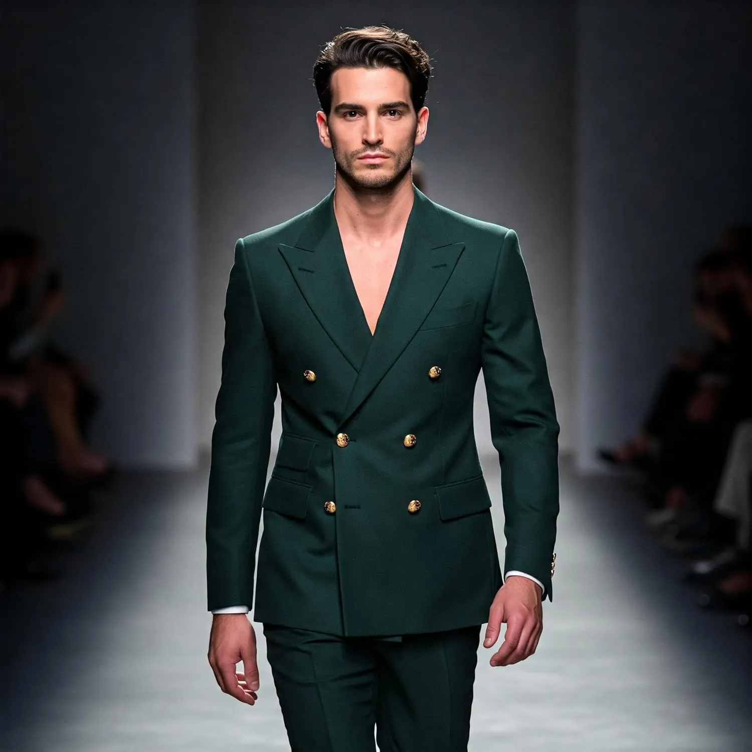 Men's Slim Fit 2 Piece Suit Double Breasted Business Wedding Prom Tuxedo Suits Blazer & Pants Set