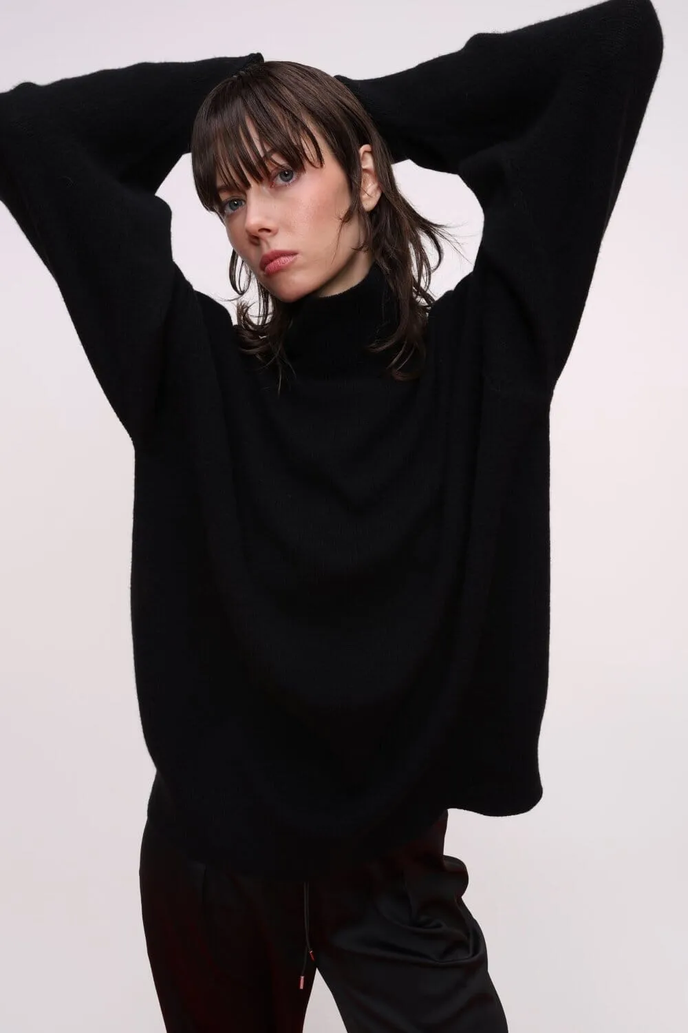 Merino and Cashmere Blend Turtleneck Sweater