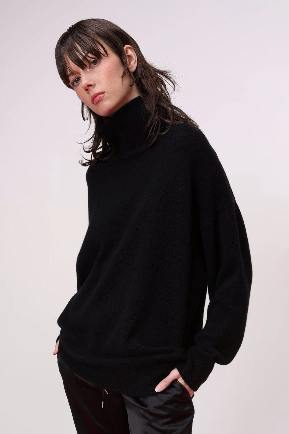 Merino and Cashmere Blend Turtleneck Sweater
