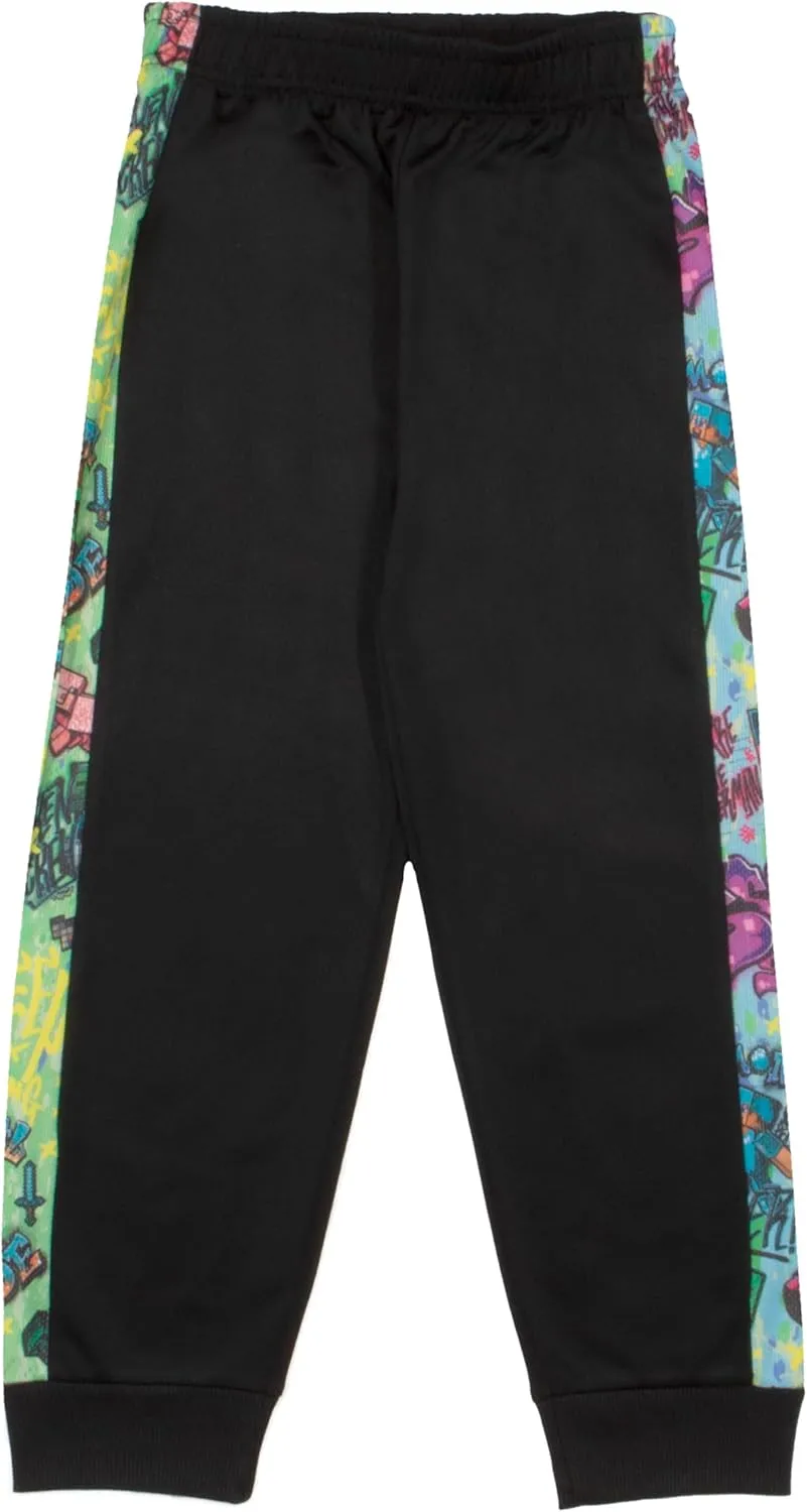 Minecraft Boys 3-Piece Creeper Pants Set - Short Sleeve T-Shirt, Shorts, & Jogger Pants 3-Pack Bundle Set for Boys