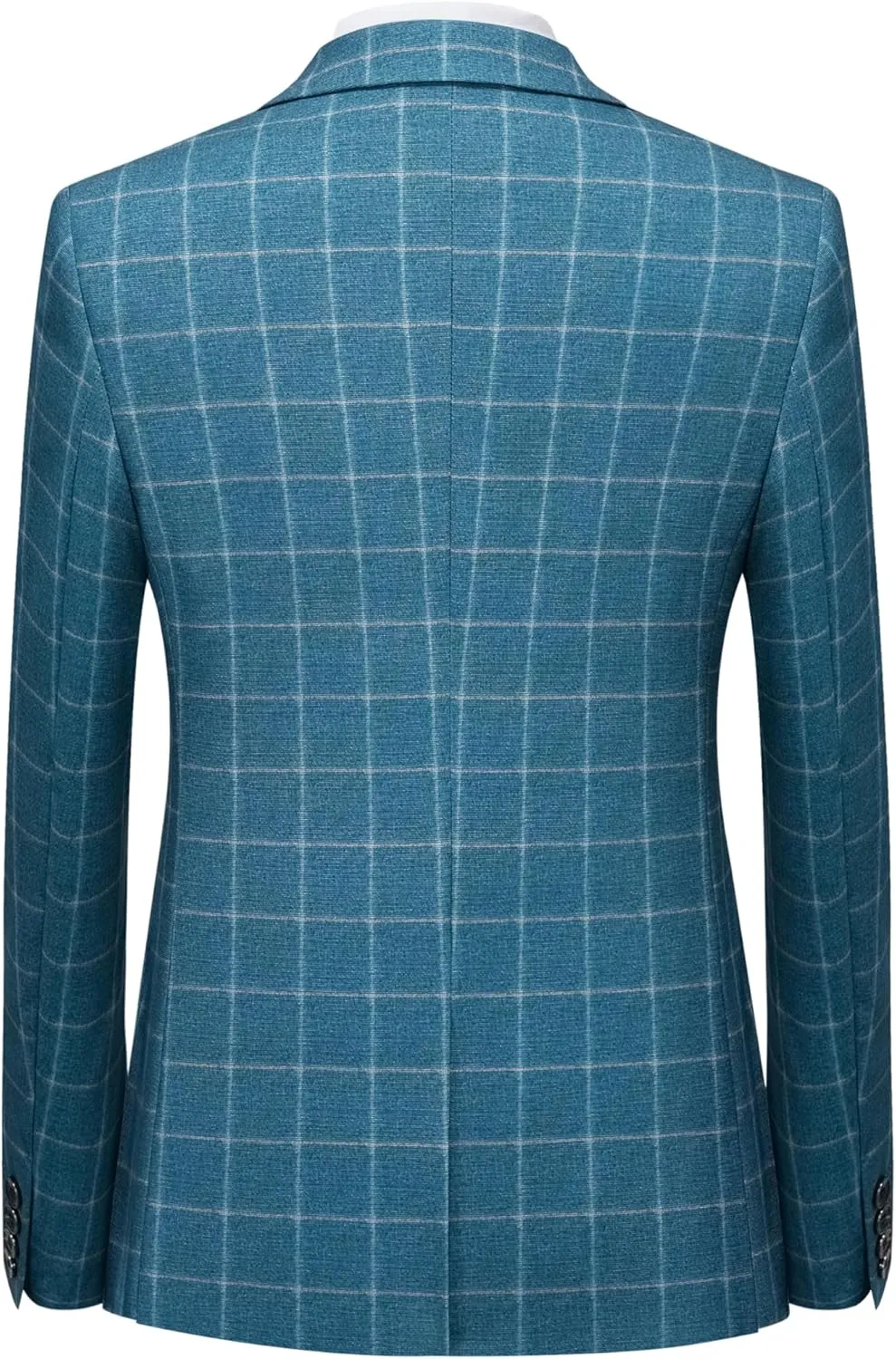 MOGU Mens 3-Piece Slim Fit Plaid Suit - Blazer, Vest, and Pants Set for Wedding, Prom, and Business