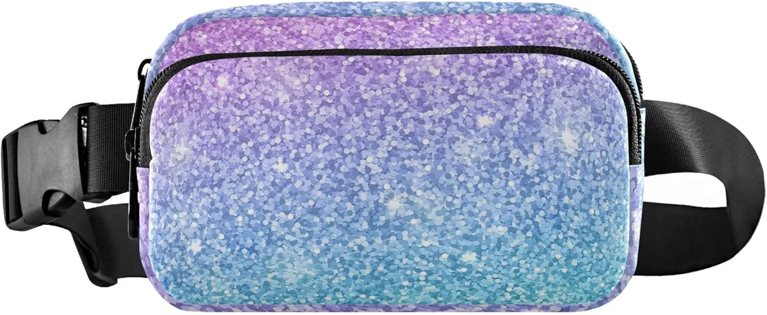 Multicolor Glitter Pink Blue Women Fanny Pack Designer Belt Bag Hip Pack Waterproof Crossbody Waist Pack