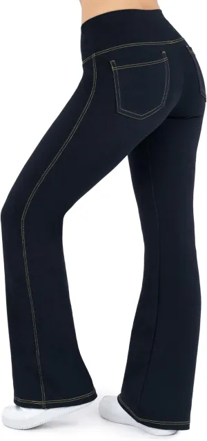 Nirlon Crossover Bootcut Jeggings for Women - Flare Leggings for Women Tummy Control Regular and Plus Size Jeggings