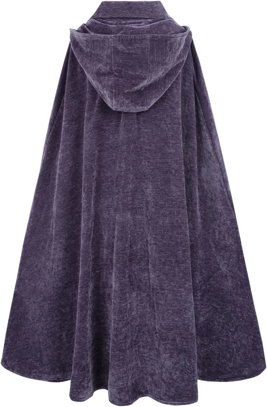 Nuoqi Medieval Hooded Cloak Renaissance Cape with Hood Halloween Costume Cosplay