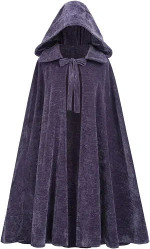 Nuoqi Medieval Hooded Cloak Renaissance Cape with Hood Halloween Costume Cosplay