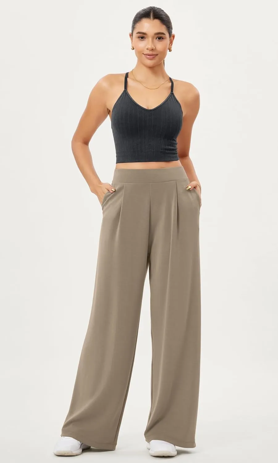 ODODOS Seamless Padded Sports Bra for Women Strappy Longline Wirefree Brami Ribbed Crop Tank Tops