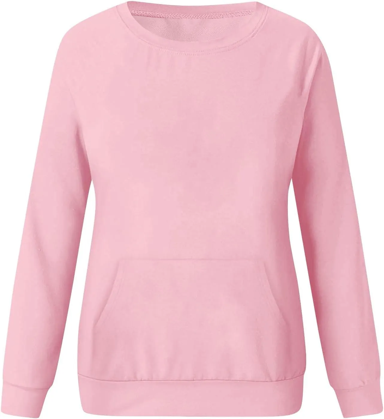 Oversized Sweatshirt for Women Fleece Crewneck Sweatshirts with Pocekt No Hood Casual Comfy Long Sleeve Pullover Tops