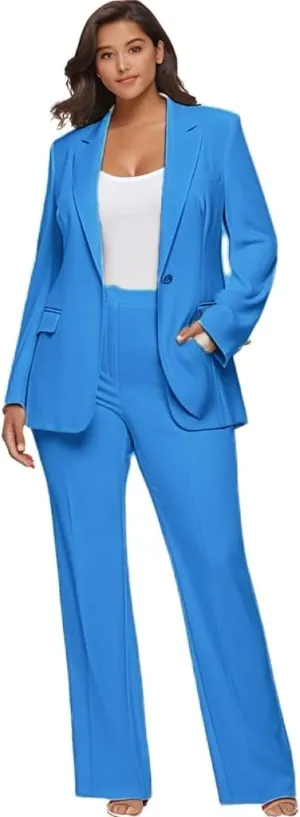 Plus Size Womens Suitng Tuxedo 2 Piece Business Set Pant Suits for Women Dressy for Wedding Guest