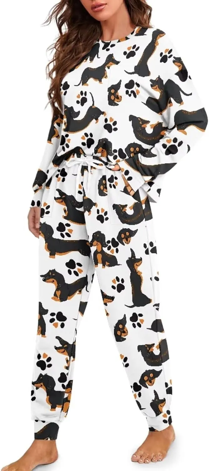 POLERO Pajamas for Women PJs Set 2 Piece Sleepwear Nightwear Long Sleeve Top with Pants Lounge Set