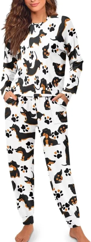 POLERO Pajamas for Women PJs Set 2 Piece Sleepwear Nightwear Long Sleeve Top with Pants Lounge Set