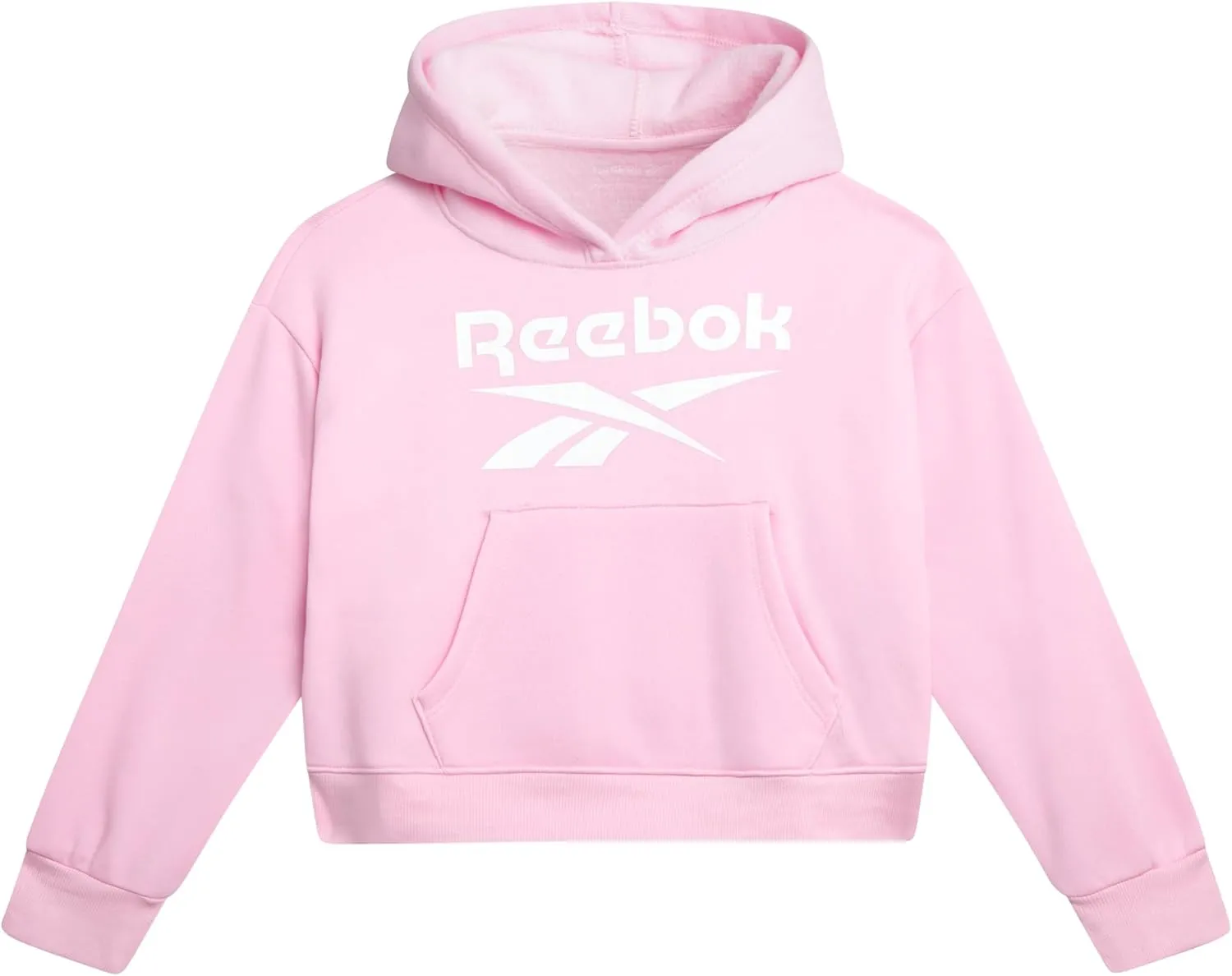 Reebok Girls' Hoodie - Soft Spun Fleece Pullover Sweatshirt with Front Pockets - Athletic Hoodies for Girls (7-12)