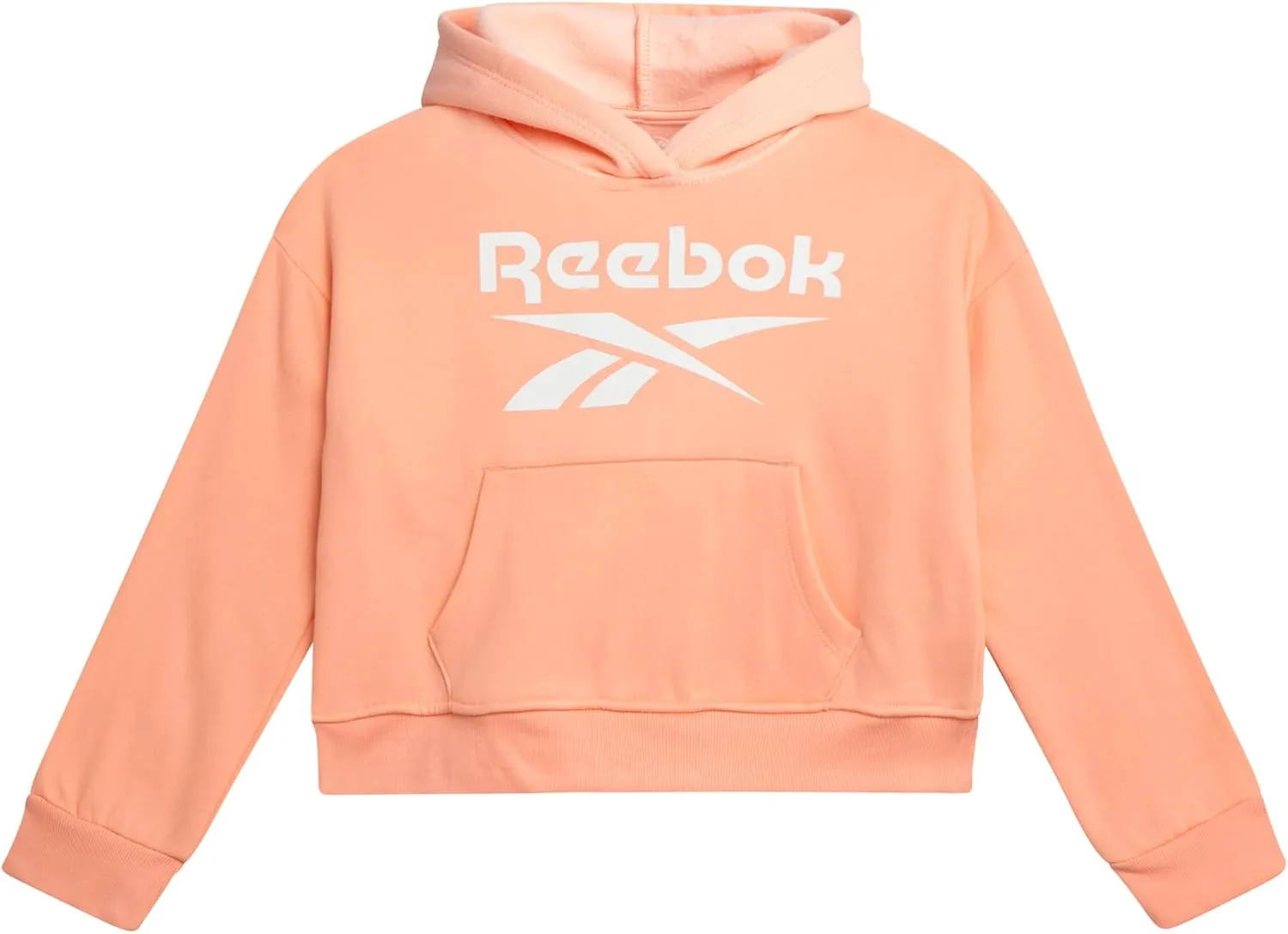 Reebok Girls' Hoodie - Soft Spun Fleece Pullover Sweatshirt with Front Pockets - Athletic Hoodies for Girls (7-12)