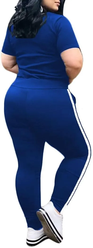 Remxi Workout Sets for Women Two Piece Outfits Jogging Sweat Suits Tops and Long Sweatpants Set Workout Tracksuit
