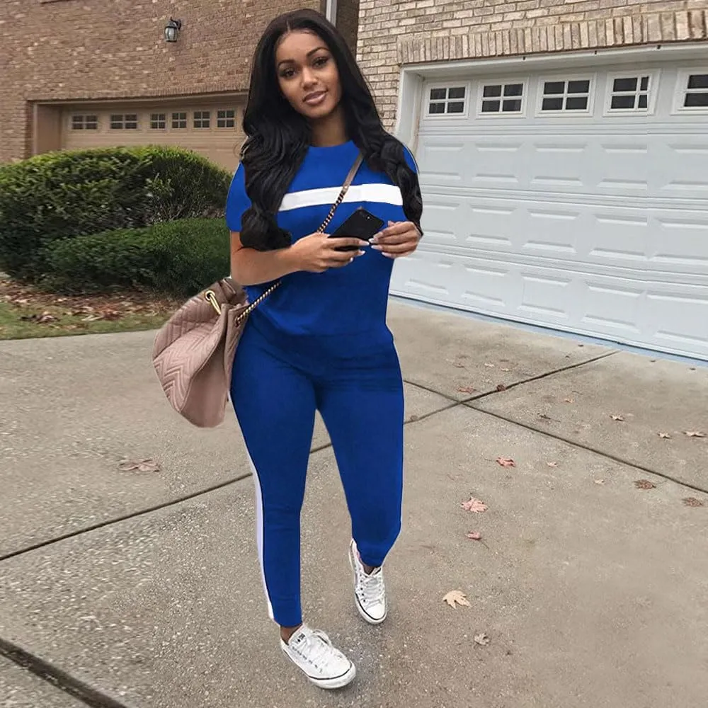 Remxi Workout Sets for Women Two Piece Outfits Jogging Sweat Suits Tops and Long Sweatpants Set Workout Tracksuit
