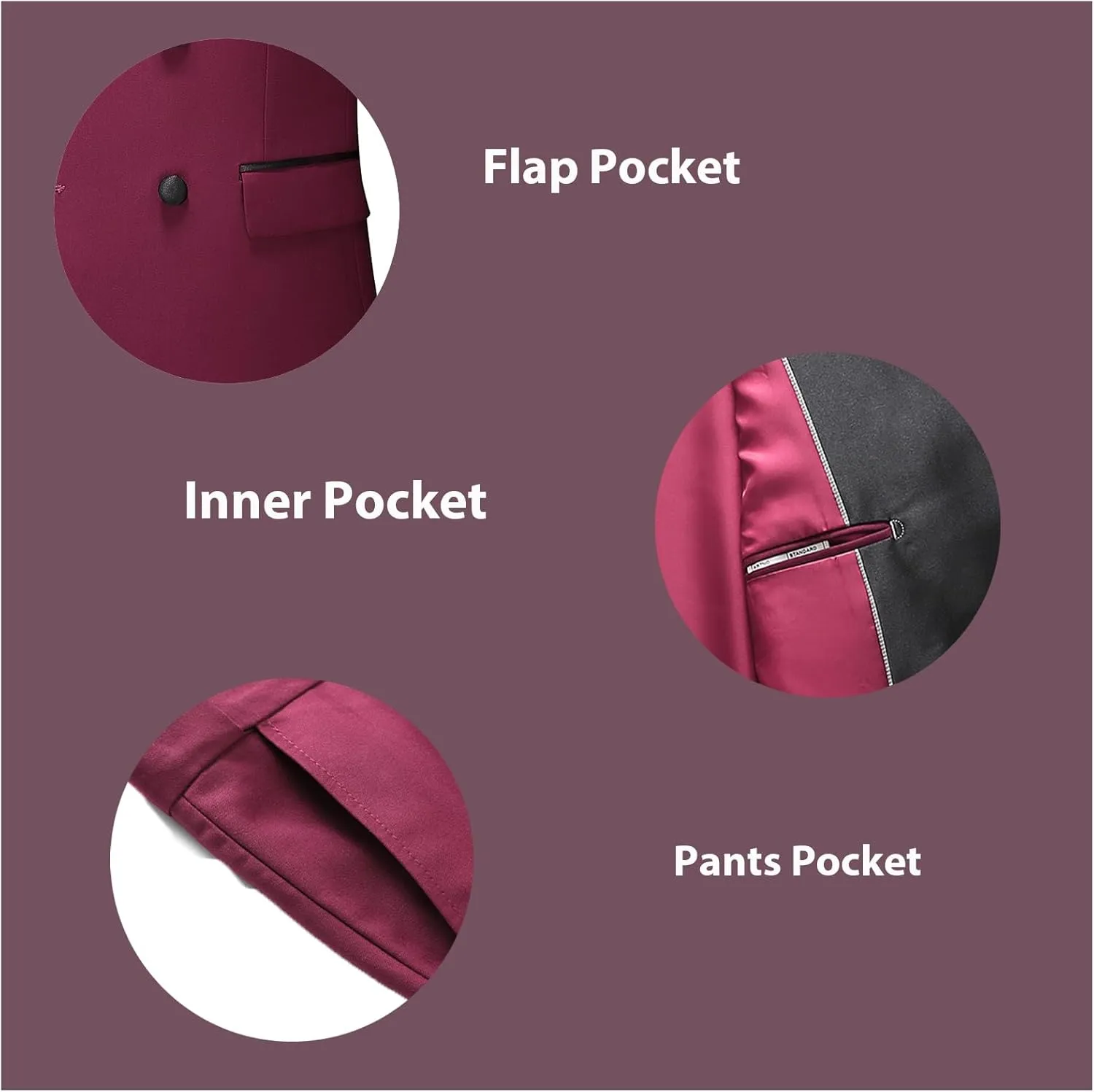 Rogers & Morris Tuxedo Suits for Men Solid 2 Piece Regular Fit Formal Set Peak Lapels Double Breasted Jacket and Pants