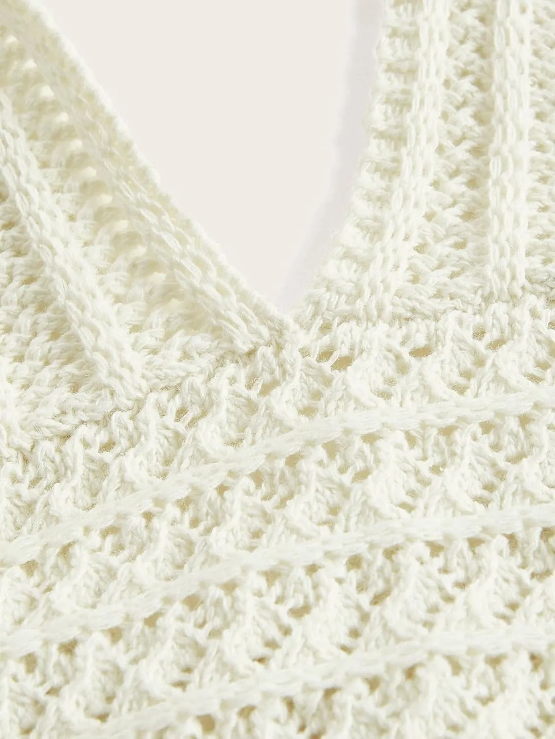 SOLY HUX Womens Crochet Halter Crop Tops Summer Sexy Knitted V Neck Sleeveless Camisole Y2K Top