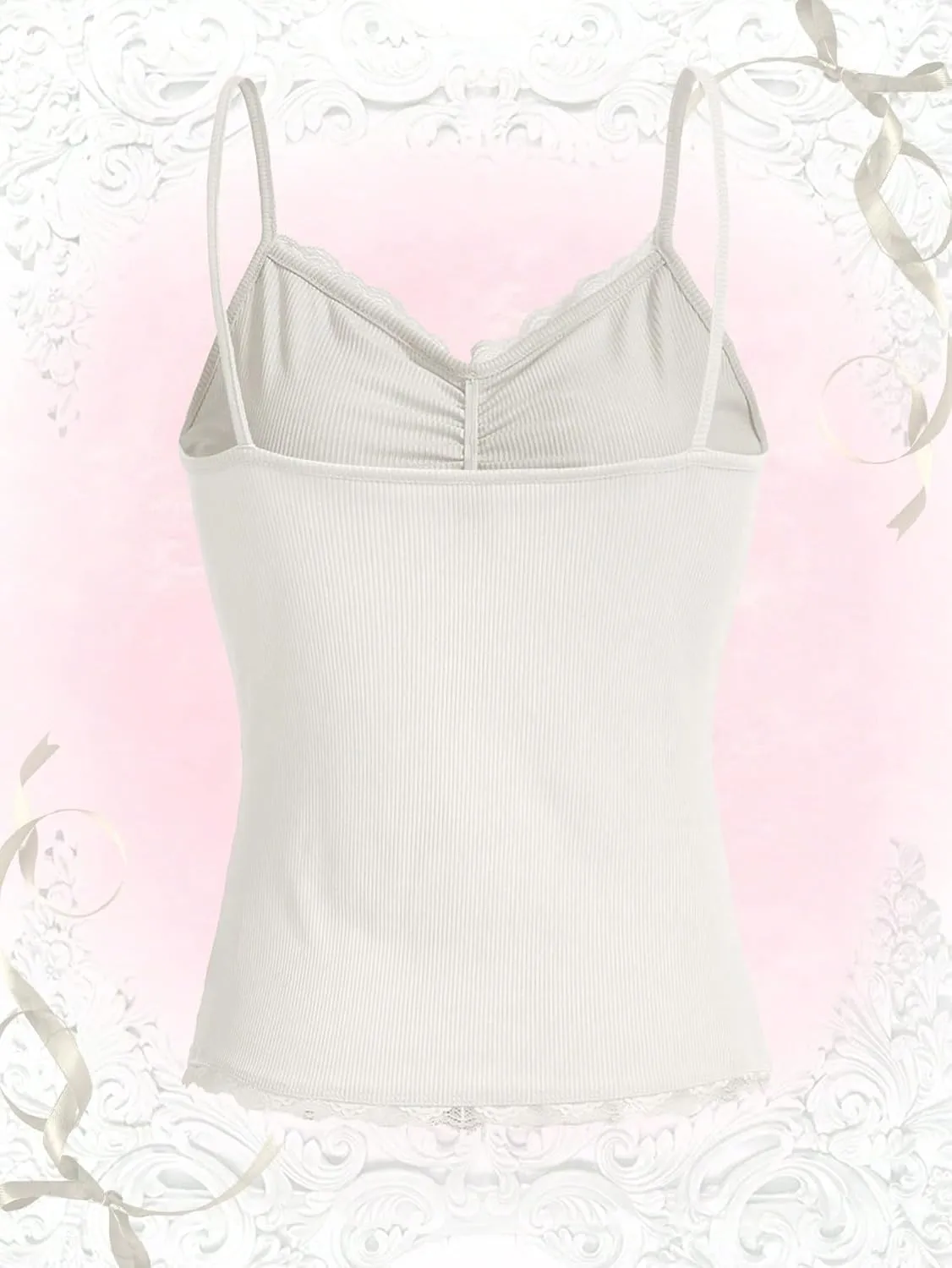 SOLY HUX Women's Y2k Floral Print Camisole Fairy Cute Lace Trim Cami Top Coquette Summer Vest Tops