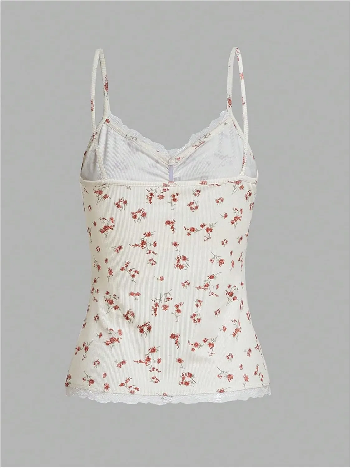SOLY HUX Women's Y2k Floral Print Camisole Fairy Cute Lace Trim Cami Top Coquette Summer Vest Tops