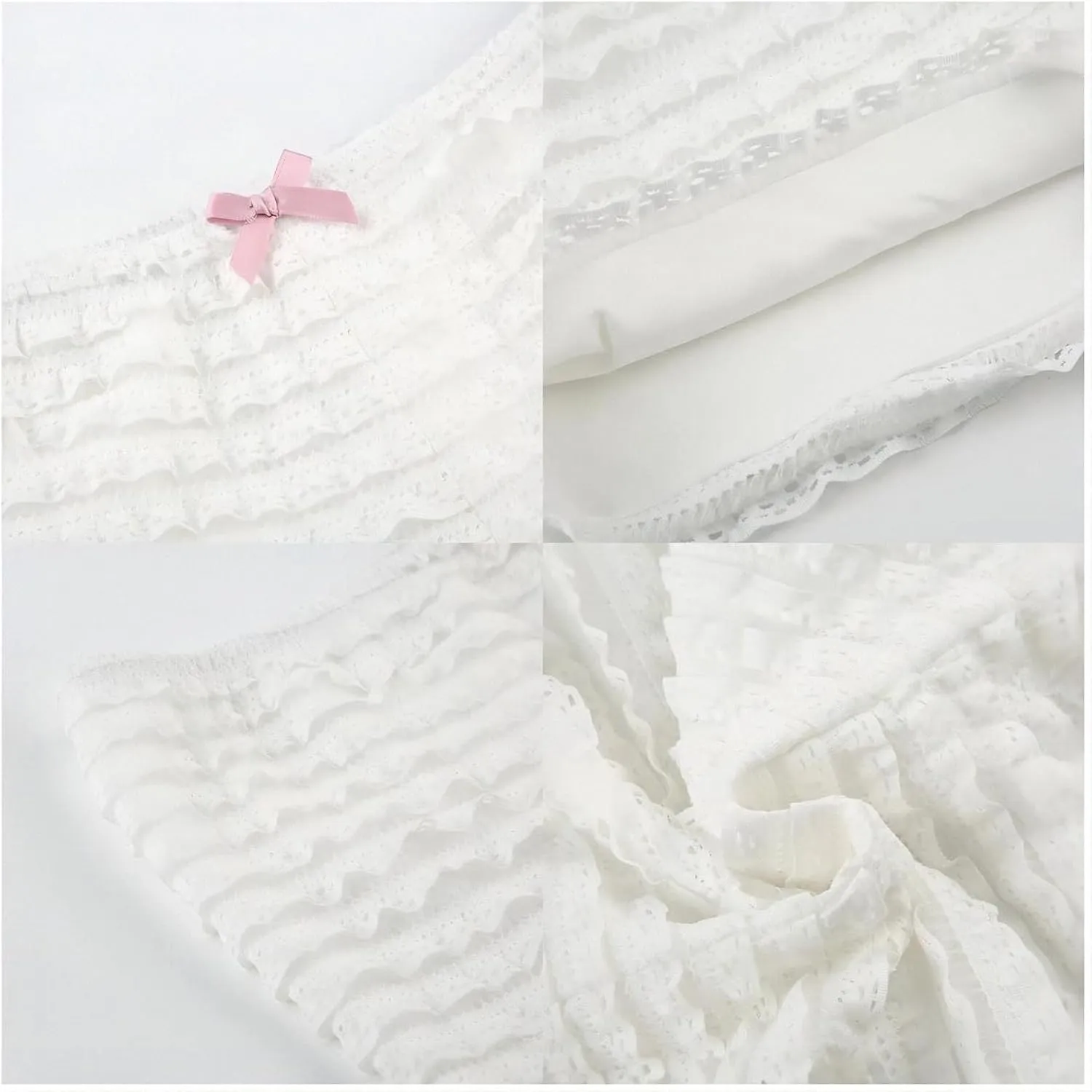 Sweet Bow Low-Waisted Hot Pants White Red Casual Basic Safety Pants Underwear Women Y2K Bottoms
