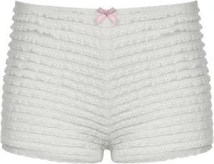 Sweet Bow Low-Waisted Hot Pants White Red Casual Basic Safety Pants Underwear Women Y2K Bottoms