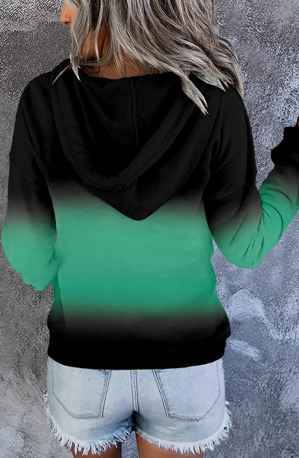 VIEACTIVEWEAR Hoodie for Women Tie Dye Sweatshirt Button Down Tops Casual Long Sleeve Oversize Pullover