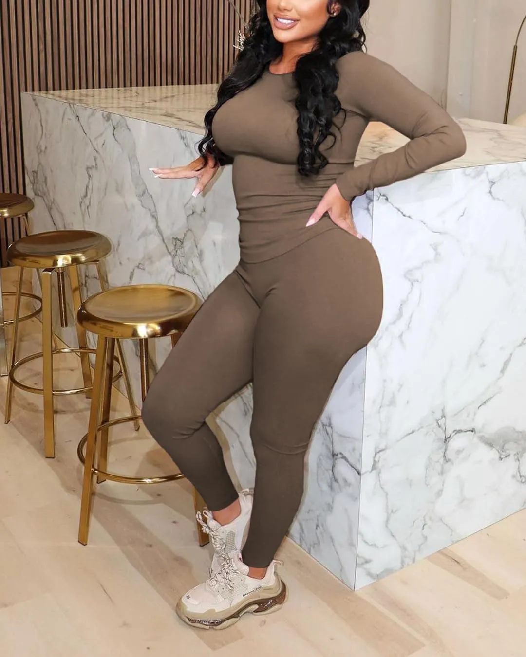 Women's 2 Piece Outfits Track Suits Long Sleeve Top Jogger Legging Pants Workout Sets for women