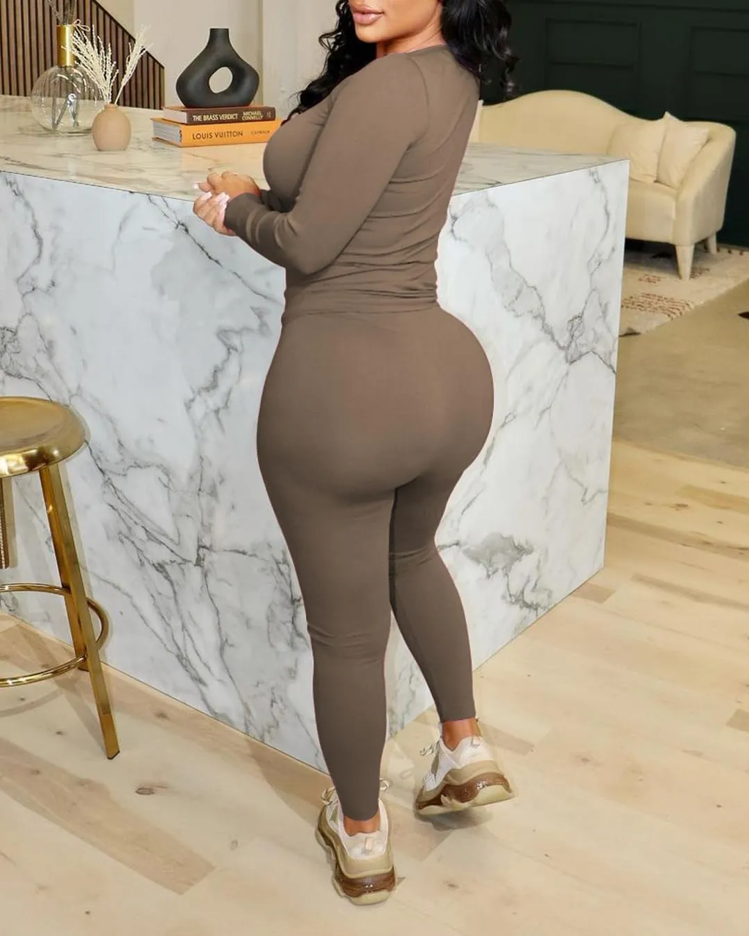 Women's 2 Piece Outfits Track Suits Long Sleeve Top Jogger Legging Pants Workout Sets for women