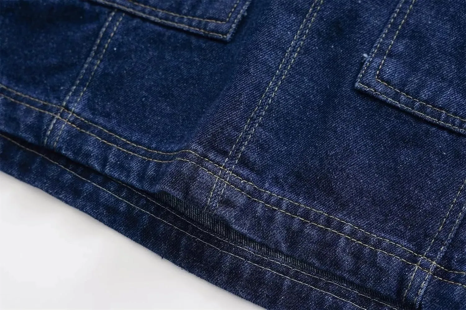 Women's Denim Jacket Set Summer Short Sleeves Pocket Denim Coat and Casual Lady Mini Skirt Shorts Sets