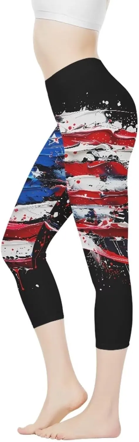 Womens Yoga Pants High Waist Stretch Workout Running Legging Tummy Control Sports Capri Pant Joggers