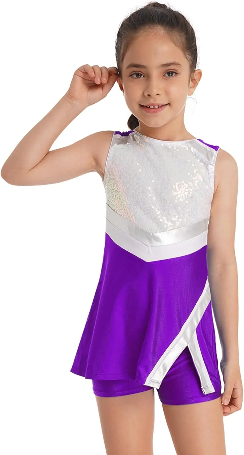 YEAHDOR Kids Girls Tennis Golf Dress Set with Shorts Racerback Tank Tops and Tennis Skirt Skorts 2 Pieces Tracksuit Set