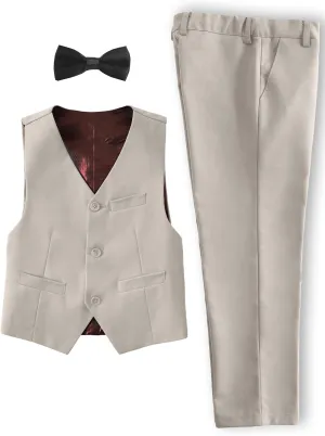 YuanLu Boys Suit Homecoming Dresses for Kids Ring Bearer Outfit Suits Tuxedo Formal Vest and Pants Suit Set