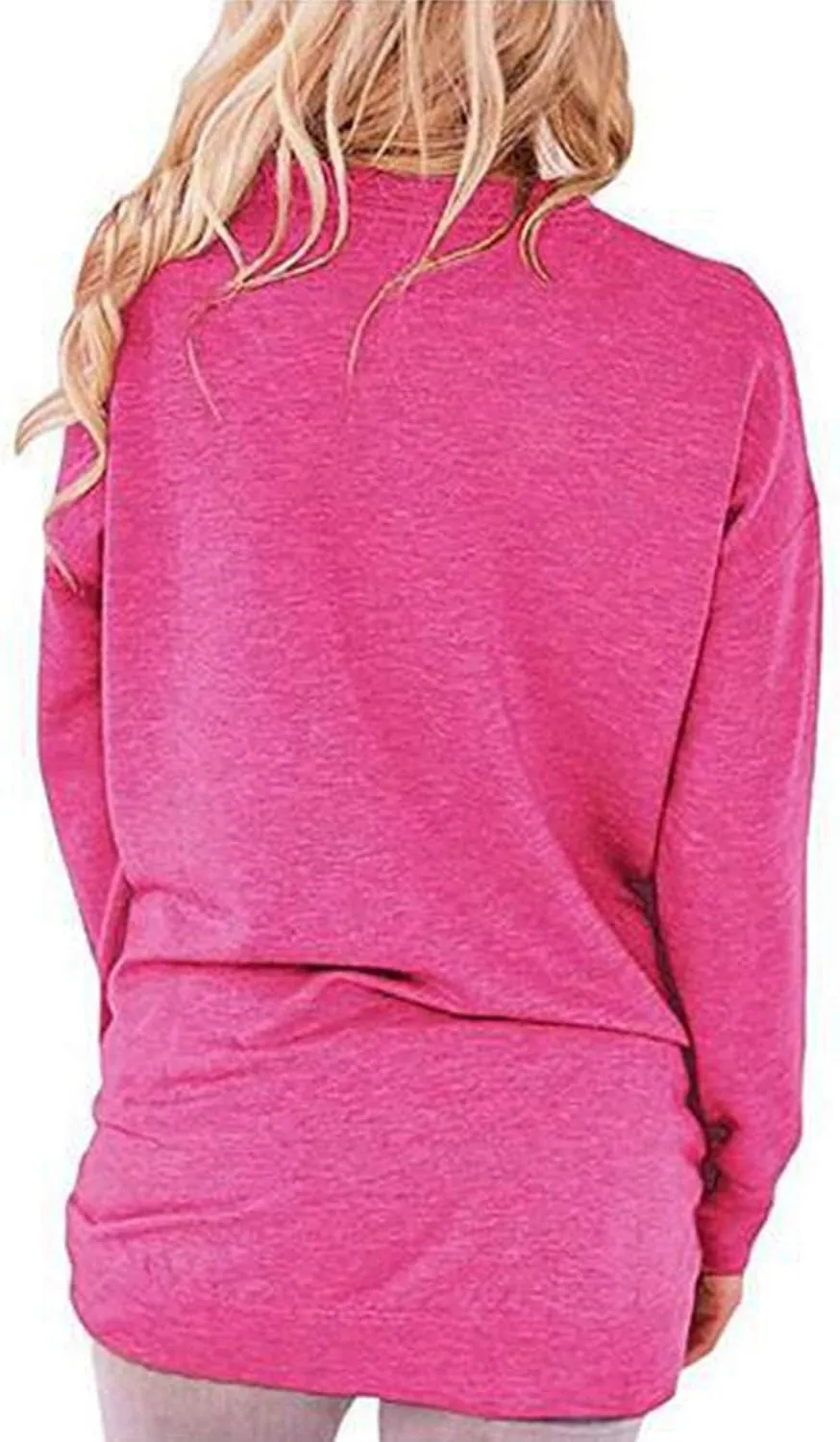 ZILIN Women's Casual Letter Print Crewneck T-Shirt Long Sleeve Tunic Tops Sweatshirt with Pockets